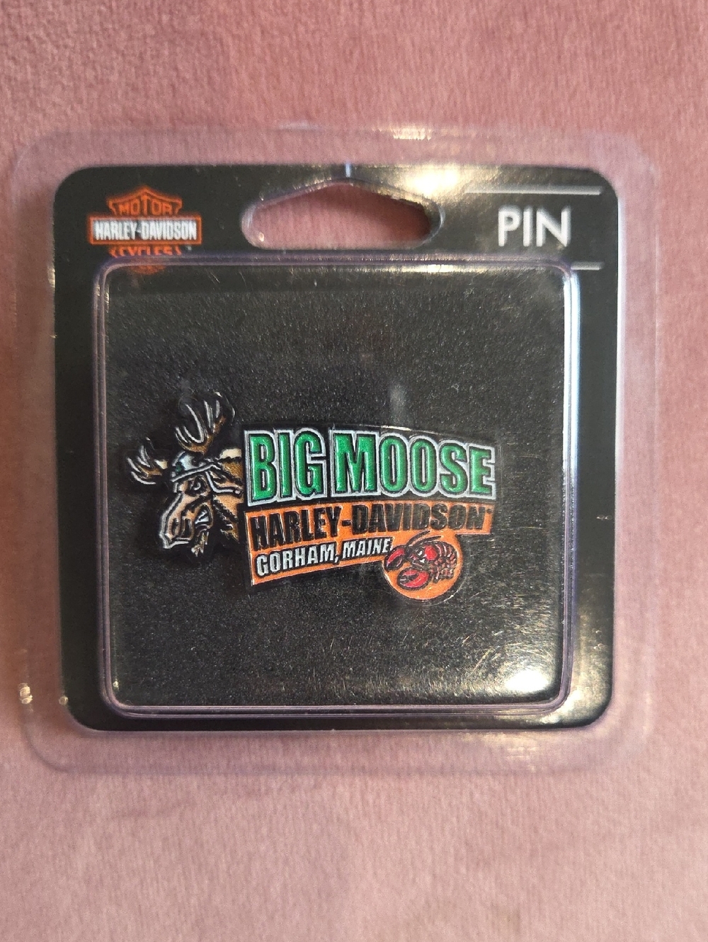 Harley-Davidson Big Moose Enamel Pin in Green/Orange/Black